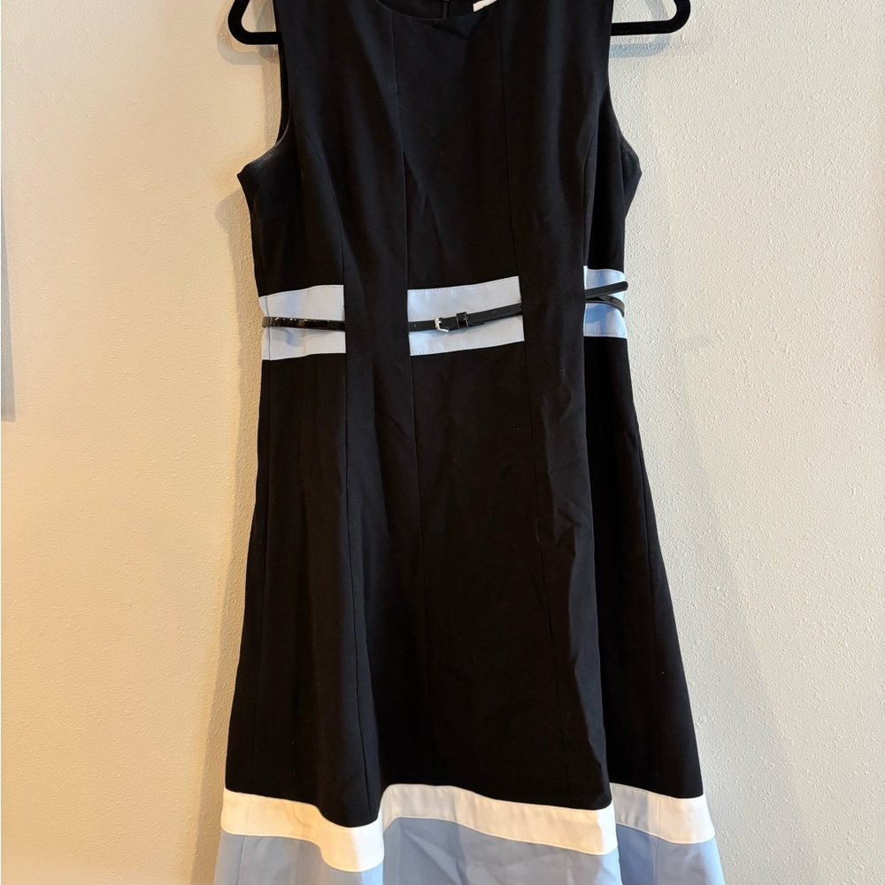Calvin Klein Black and Light Blue Dress
